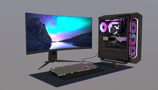 炫酷电竞电脑设备su模型