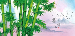 竹林山水间的诗意景致