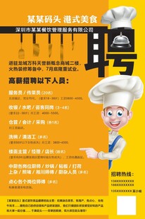 厨师岗位招聘海报