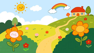 开满小花的山坡