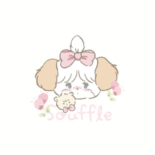 可爱蝴蝶结女孩抱小狗