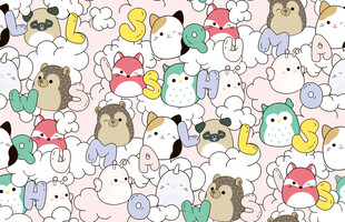 可爱动物卡通图案背景