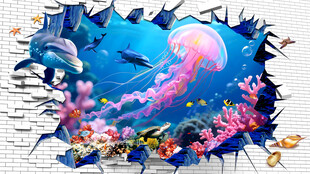 海底水母立体画