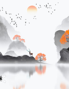 水墨山水间的诗意景致