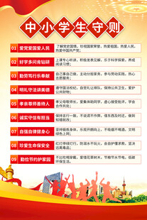 学校中小学生守则宣传海报