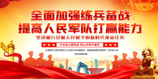 全面加强练兵备战宣传展板