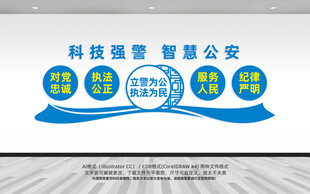 科技强警智慧公安文化墙