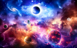 梦幻银河星空外太空宇宙星球背景