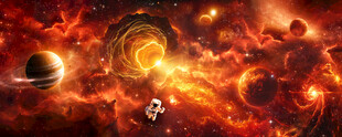 梦幻星空宇宙星球外太空隧道背景