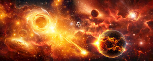 太阳系星球宇宙爆炸漩涡星云背景