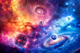 宇宙星球外太空璀璨银河星空背景