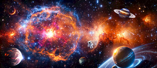 宇宙大爆炸太空星球银河星空背景