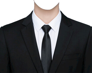 男黑色西装黑领带证件照衣服素材