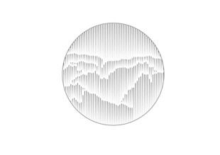 圆形山水浮雕图案