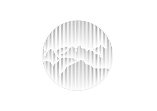 圆形山水浮雕图案