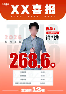 橙色教育喜报设计