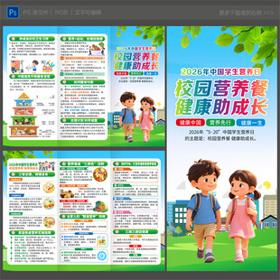 2026年中国学生营养日三折页