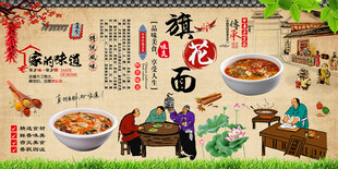 旗花面背景墙