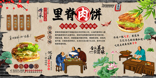 里脊肉饼背景墙