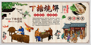 下塘烧饼背景墙