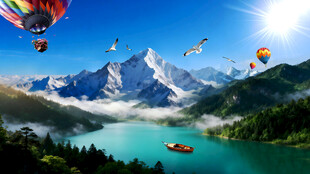 雪山湖泊