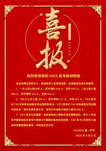 红色喜报海报