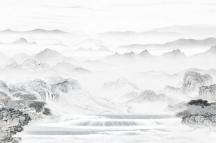 中式屏风山水画