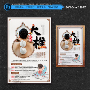 传统养生大椎淤堵海报