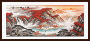旭日东升山水画