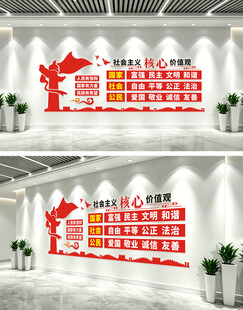 核心价值观党建文化墙设计
