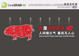 猪肉背景墙