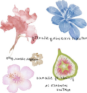 水彩花卉与果实白墨直喷烫画