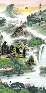 竖幅山水画