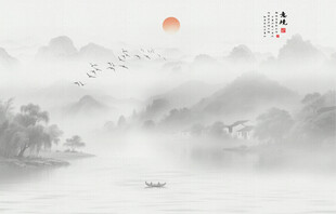 水墨江南水乡