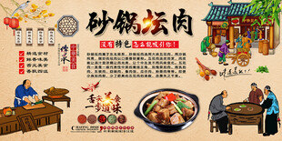 砂锅坛肉背景墙