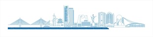 民生银行与汕头城市建筑线稿
