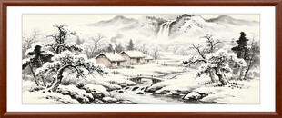 雪景山水画