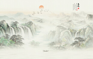 古风山水背景图