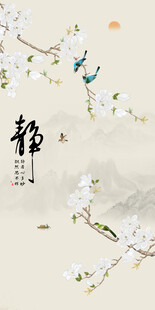 玄关中式花鸟装饰画