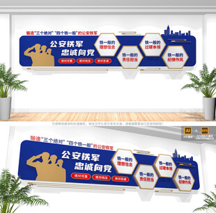 三个绝对四个铁一般警营文化墙