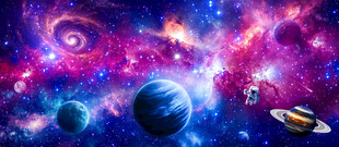 梦幻宇宙星空太空星球银河背景墙