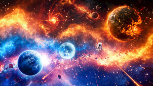 璀璨星河宇宙爆发外太空星球背景
