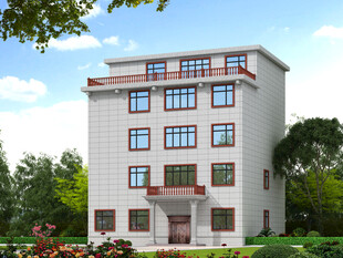 多层白色住宅建筑效果图