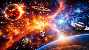 宇宙大爆炸太空星球银河星空背景