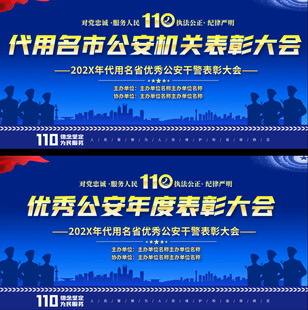 优秀公安民警表彰大会舞台背景