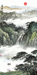 水墨山水国画风景图背景