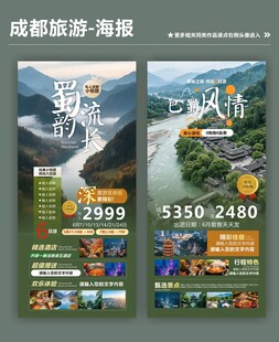成都旅游类宣传展板海报