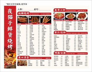 烧烤菜单设计