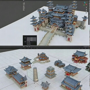 blender古代建筑古典模型