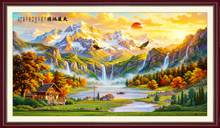 油画乡村田园风景素材-油画乡村田园风景图片-油画乡村田园风景设计模板